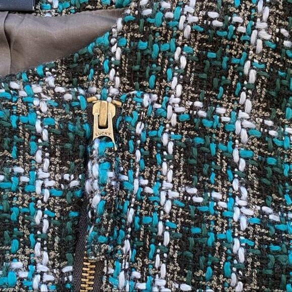 LUCKY BRAND Tweed Moto Jacket Size L - Picture 7 of 10